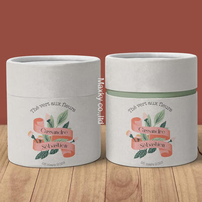 Recyclable customizable cylindrical cardboard box packaging, suitable for tea and coffee cardboard tubes.