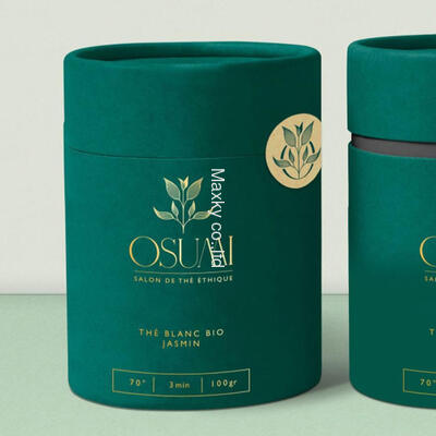 Recyclable customizable cylindrical cardboard box packaging, suitable for tea and coffee cardboard tubes.