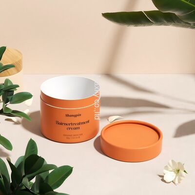 Cylindrical container box, cosmetic cream jar (4 oz), empty deodorant cardboard kraft paper tube packaging.