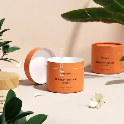 Cylindrical container box, cosmetic cream jar (4 oz), empty deodorant cardboard kraft paper tube packaging.