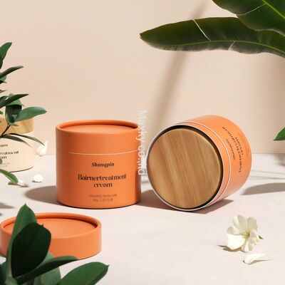 Cylindrical container box, cosmetic cream jar (4 oz), empty deodorant cardboard kraft paper tube packaging.