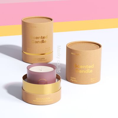 Environmentally friendly high-grade kraft paper tubes, suitable for candle packaging, with embossed surface.