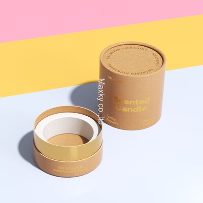 Environmentally friendly high-grade kraft paper tubes, suitable for candle packaging, with embossed surface.