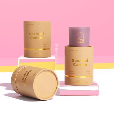 Environmentally friendly high-grade kraft paper tubes, suitable for candle packaging, with embossed surface.