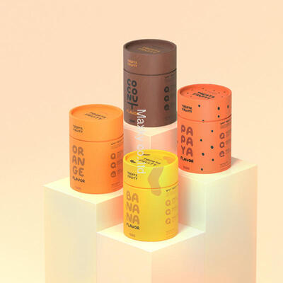 Customized tea logo printing, eco-friendly kraft paper tube packaging, round and exquisite gift packaging