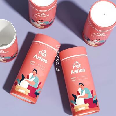 Pet cremation urn, funeral keepsake cylindrical packaging box, biodegradable paper tube