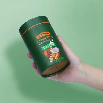 Cardboard powder containers for packaging coffee beans, tea, etc., equipped with sealed metal lids and aluminum cans.