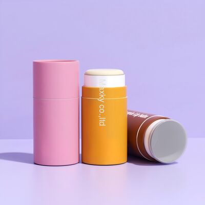 Customized eco-friendly twist-up paper lip balm tubes, press-type lip balm tubes