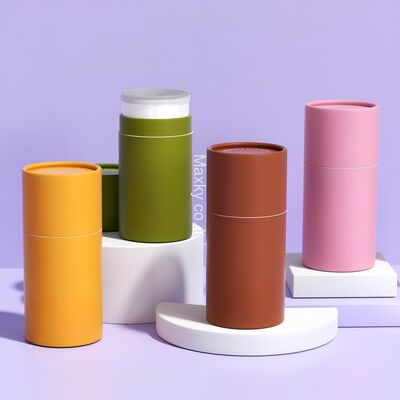 Customized eco-friendly twist-up paper lip balm tubes, press-type lip balm tubes