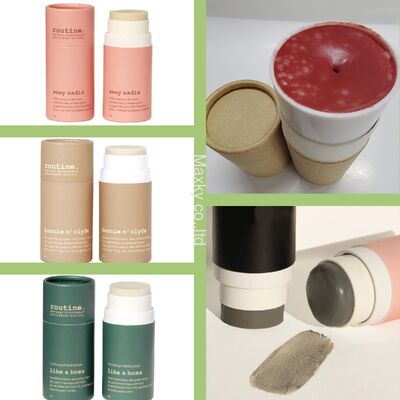 Customized eco-friendly twist-up paper lip balm tubes, press-type lip balm tubes