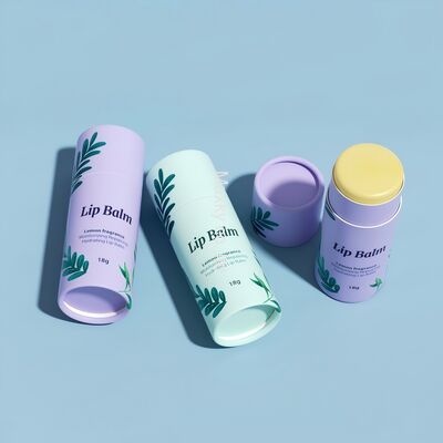 Biodegradable customizable lip balm deodorant stick packaging push-pull paper tube