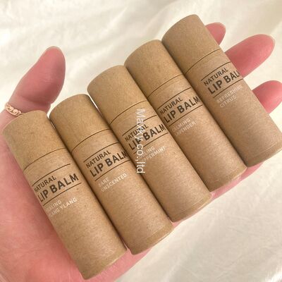 Rotatable paper lip balm tube, recyclable, 0.3 oz, press-type antiperspirant paper lip balm tube.