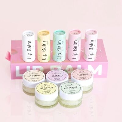 Luxury biodegradable and eco-friendly lip balm deodorant container packaging, using a push-pull paper tube.