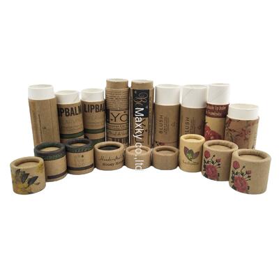 Kraft paper core packaging tube, biodegradable, deodorant, lip gloss, push-type paper lipstick tube