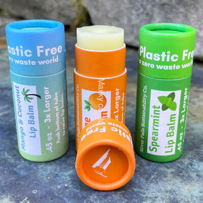 Kraft paper cylindrical cardboard push tube cosmetic cylindrical packaging kraft paper tube, suitable for lip balm