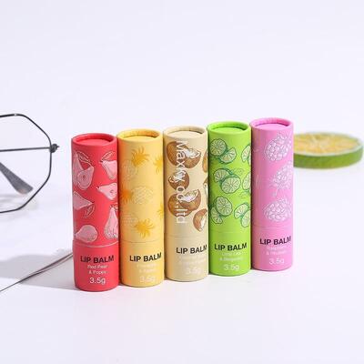 Biodegradable push-pull paper tube packaging, suitable for products such as lip balm and solid perfume.