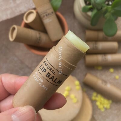 Biodegradable push-pull paper tube packaging, suitable for products such as lip balm and solid perfume.