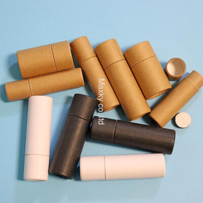 0.3 oz eco-friendly push-pull paper tube packaging for cosmetics, lotion sticks, and lipsticks.