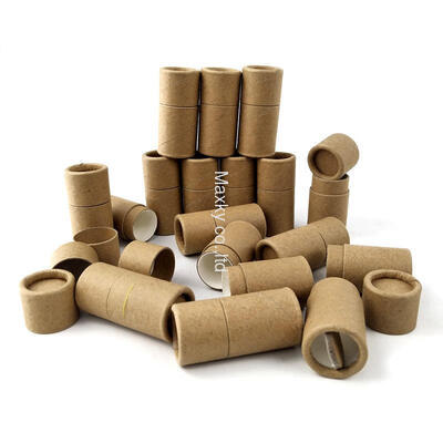 0.3 oz eco-friendly push-pull paper tube packaging for cosmetics, lotion sticks, and lipsticks.