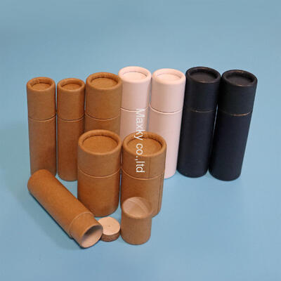 Biodegradable cosmetic container push rod antiperspirant stick cylindrical paper tube