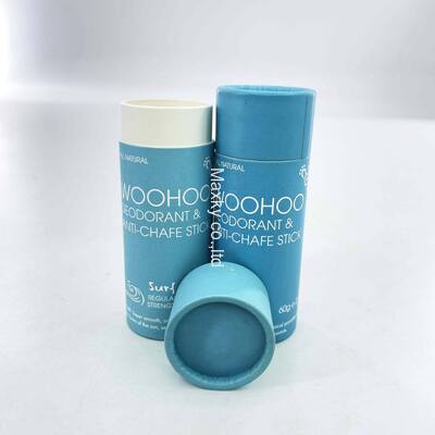 Antiperspirant and deodorant, pull-out packaging, refillable natural deodorant container