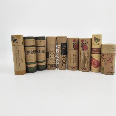 Hollow kraft paper tube/cylindrical box, oval-shaped body lotion and antiperspirant packaging.