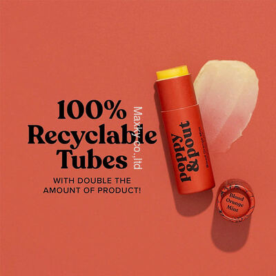 Biodegradable lip balm cardboard packaging, round box, push-type paper tube