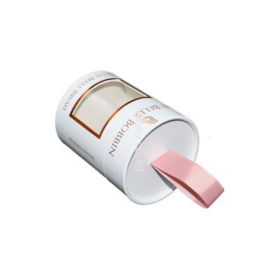 Customized paper tube packaging, suitable for cosmetics, with a transparent window.