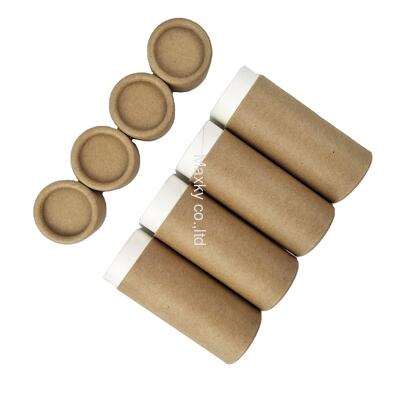 Kraft paper lip balm deodorant stick packaging with push-pull paper tube