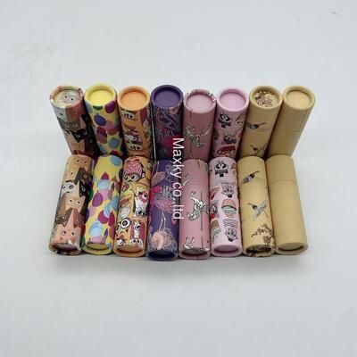 Multiple styles of recyclable lipstick packaging rotating paper tubes