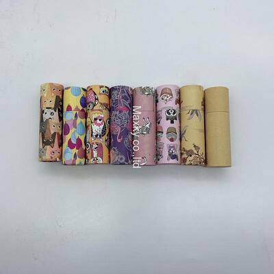 Multiple styles of recyclable lipstick packaging rotating paper tubes