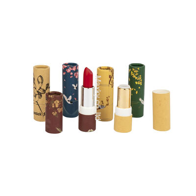 Multiple styles of recyclable lipstick packaging rotating paper tubes