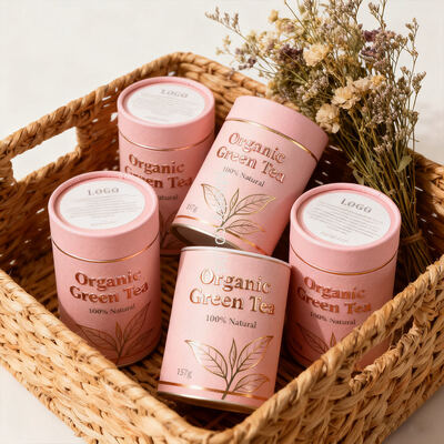 Customizable recyclable kraft paper tubes | Eco-friendly gift boxes, suitable for tea packaging.