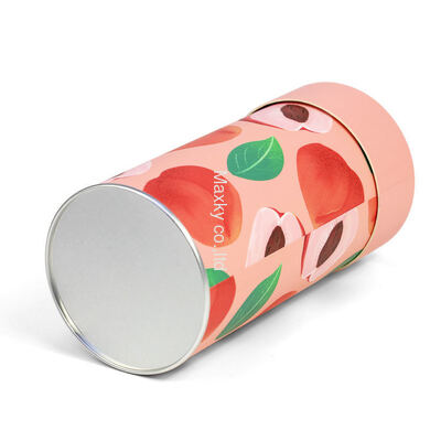Eco-friendly matcha cardboard can cylindrical packaging with lid, food-grade tea paper tube