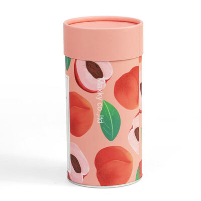 Eco-friendly matcha cardboard can cylindrical packaging with lid, food-grade tea paper tube