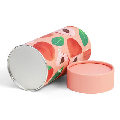 Eco-friendly matcha cardboard can cylindrical packaging with lid, food-grade tea paper tube