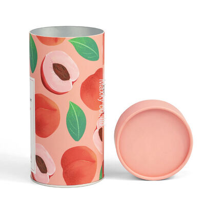 Eco-friendly matcha cardboard can cylindrical packaging with lid, food-grade tea paper tube