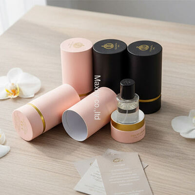 Customized essential oil tube packaging boxes, paper tube perfume cylinder packaging