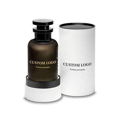 Essential oil cylindrical kraft paper tube packaging, round perfume box with custom logo.