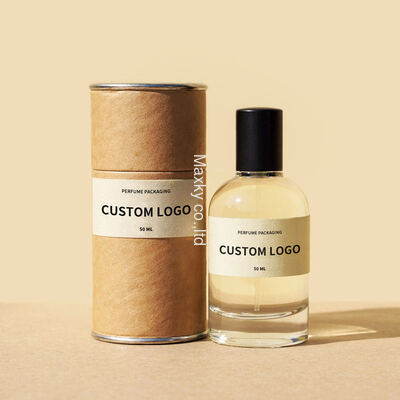 Essential oil cylindrical kraft paper tube packaging, round perfume box with custom logo.