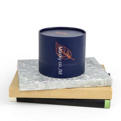 Hollow square unique candle jar luxury packaging tube blue gift round paper box container