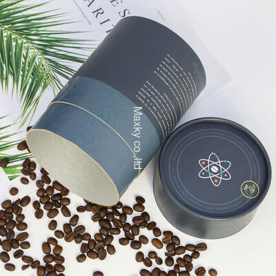 Moisture-proof cylindrical box, suitable for tea, coffee, and food, with aluminum foil lining and easy-to-tear lid.