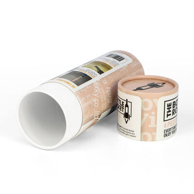 Cylindrical cardboard cosmetic gift paper tube box packaging kraft paper round tube