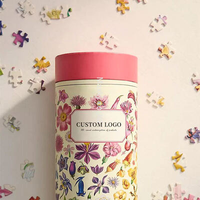 Biodegradable customizable logo cylindrical packaging box, suitable for children's toy puzzle gift packaging.