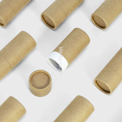 Recycled kraft paperboard tubes in white, brown, and black, custom logo printing available, for packaging.