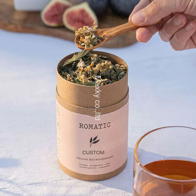 Round cylindrical food-grade tea packaging tube box round container kraft paper tube