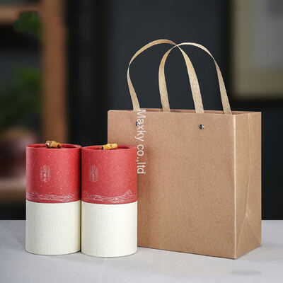Deluxe biodegradable cylindrical packaging boxes suitable for coffee, tea, and loose tea; food-grade kraft paper tubes.