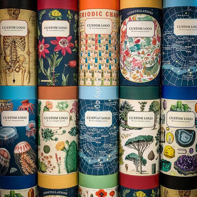 Deluxe biodegradable cylindrical packaging boxes suitable for coffee, tea, and loose tea; food-grade kraft paper tubes.