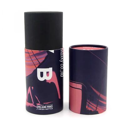 Customized biodegradable cylindrical paper tubes, suitable for high-end wine bottle gift packaging boxes.