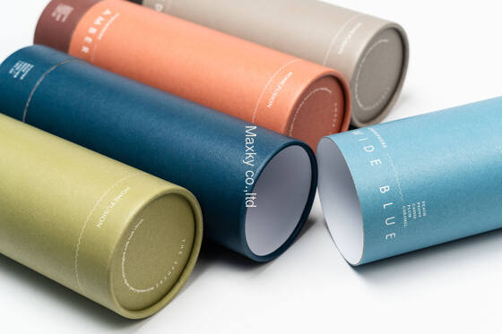 Eco-friendly cylindrical cardboard boxes, custom-made cardboard packaging kraft paper, printing available.